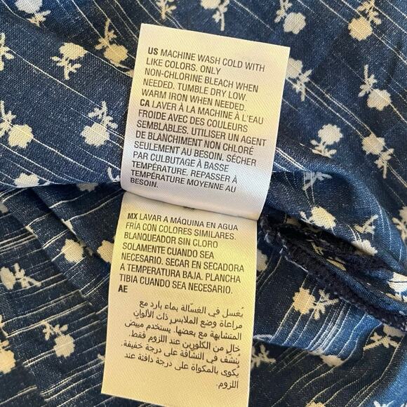 Style & Co Button Up Shirt Women’s 1X Cotton Red Blue Patchwork Ditsy Floral - Picture 11 of 12